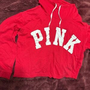 Victoria's Secret Red Hoodie with White PINK Logo